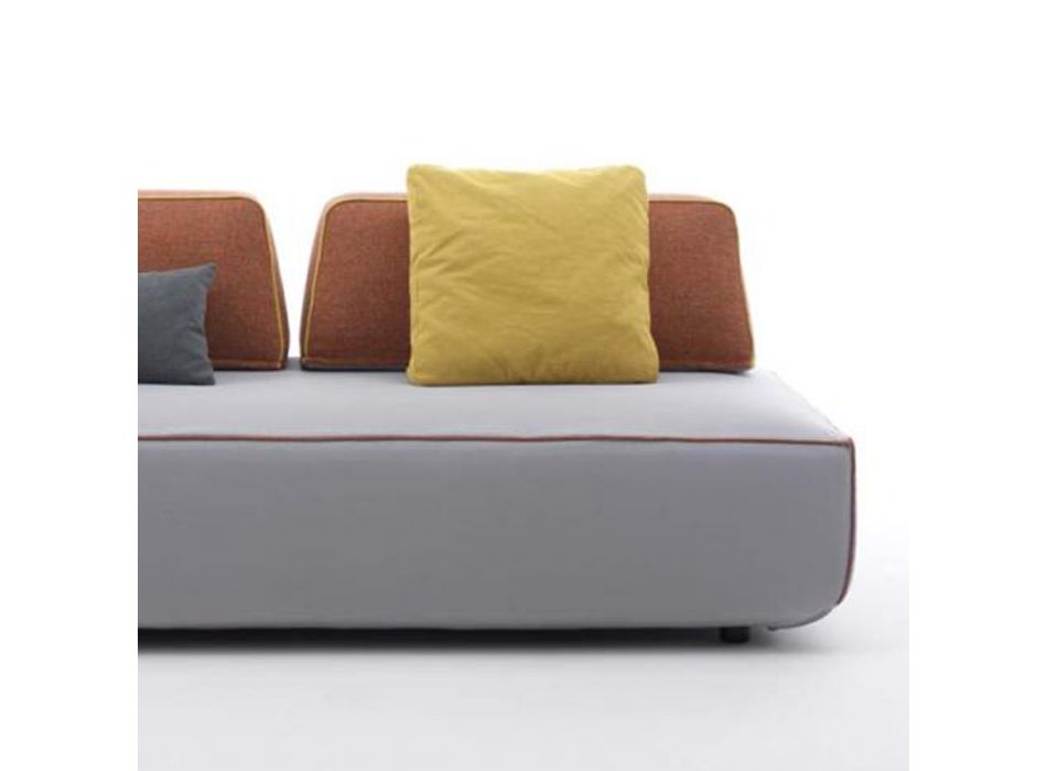 2-Sitzer-Wohnzimmersofa aus grauem Stoff mit Bordüre Made in Italy - Ardenne