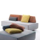 2-Sitzer-Wohnzimmersofa aus grauem Stoff mit Made in Italy-Bordüre - Ardenne Viadurini