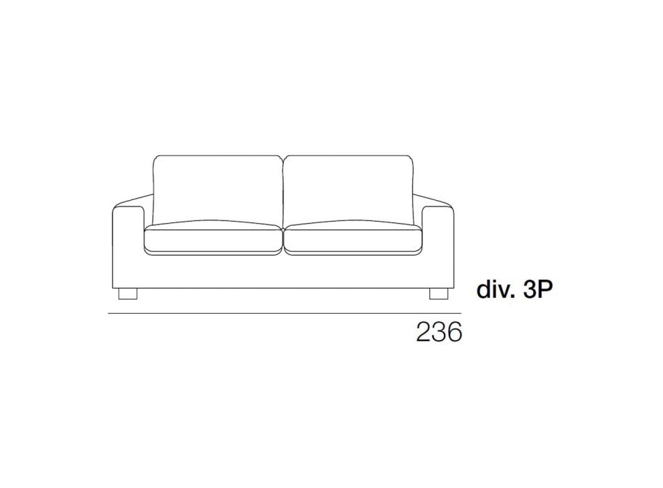 3-Sitzer-Sofa aus anthrazitfarbenem Stoff Made in Italy - Normandie