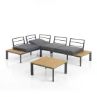 In Chaiselongue umwandelbares Sofa mit verstellbarer Rückenlehne und Couchtisch - Finir Viadurini