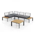 In Chaiselongue umwandelbares Sofa mit verstellbarer Rückenlehne und Couchtisch - Finir Viadurini