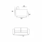 Drei-Sitzer-Sofa modernes Design Kunstleder / Stoff in Italien Mora Viadurini