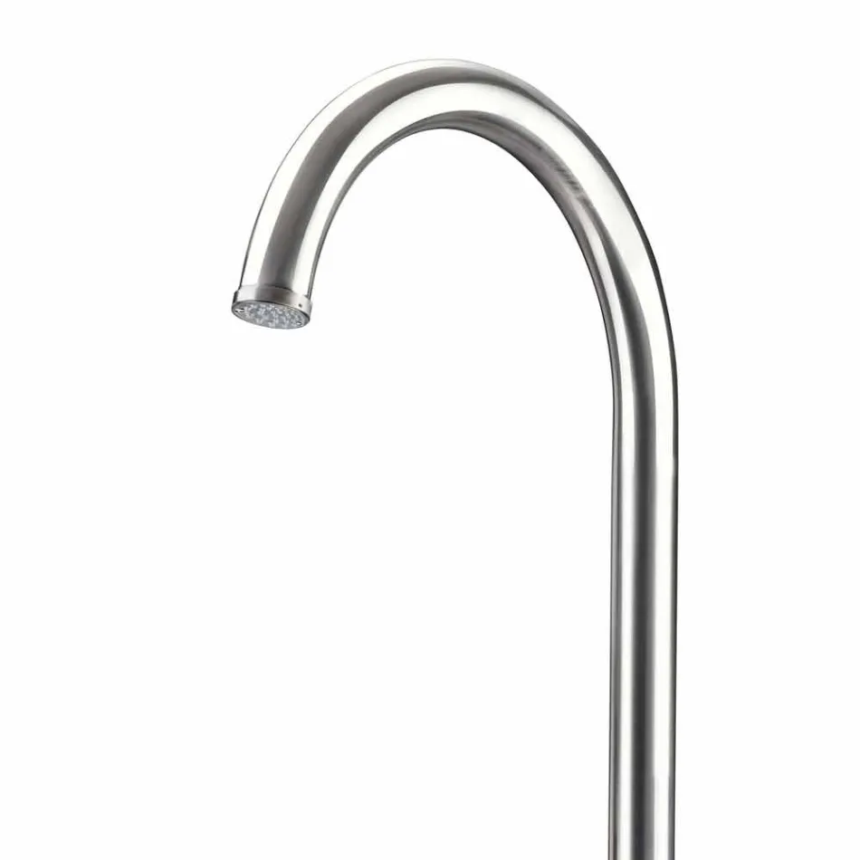 Gartendusche aus verchromtem Edelstahl mit Fußwaschung Made in Italy - Marlen Viadurini