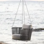 Gartenschaukel aus Stahl mit Seilen und Kissen inklusive Made in Italy - Bronn Viadurini