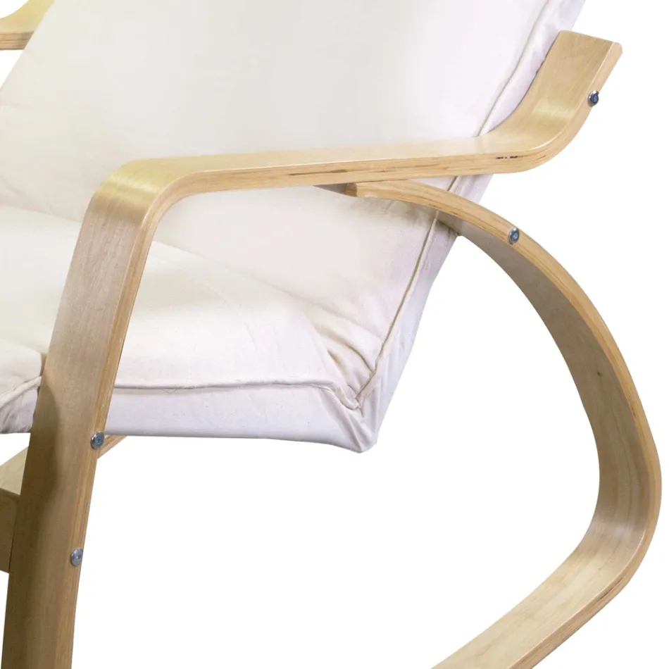 Indoor-Schaukel aus Birkenholz und Stoff - Abissi Viadurini