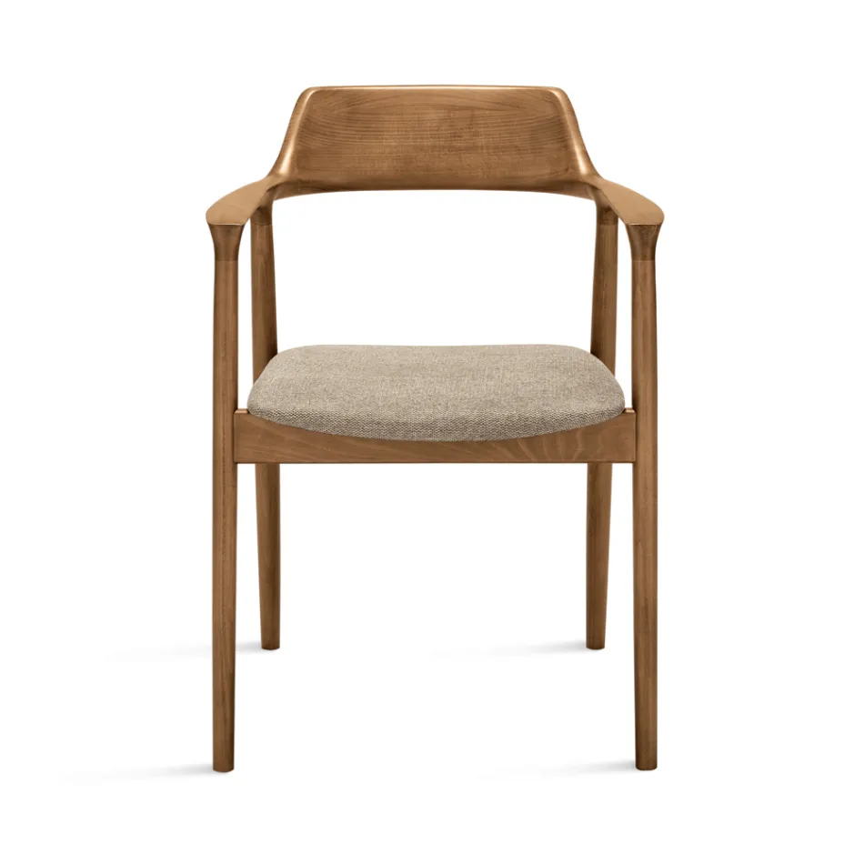 Zwei Stühle aus Buchenholz mit gepolstertem Sitz in zweifarbigem Stoff - Dorian Viadurini