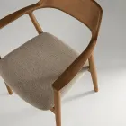 Zwei Stühle aus Buchenholz mit gepolstertem Sitz in zweifarbigem Stoff - Dorian Viadurini