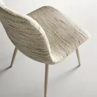 Zwei moderne Stühle mit Stoffbezug und zweifarbig lackiertem Metall – Miral Viadurini