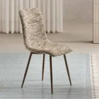 Zwei moderne Stühle mit Stoffbezug und zweifarbig lackiertem Metall – Miral Viadurini