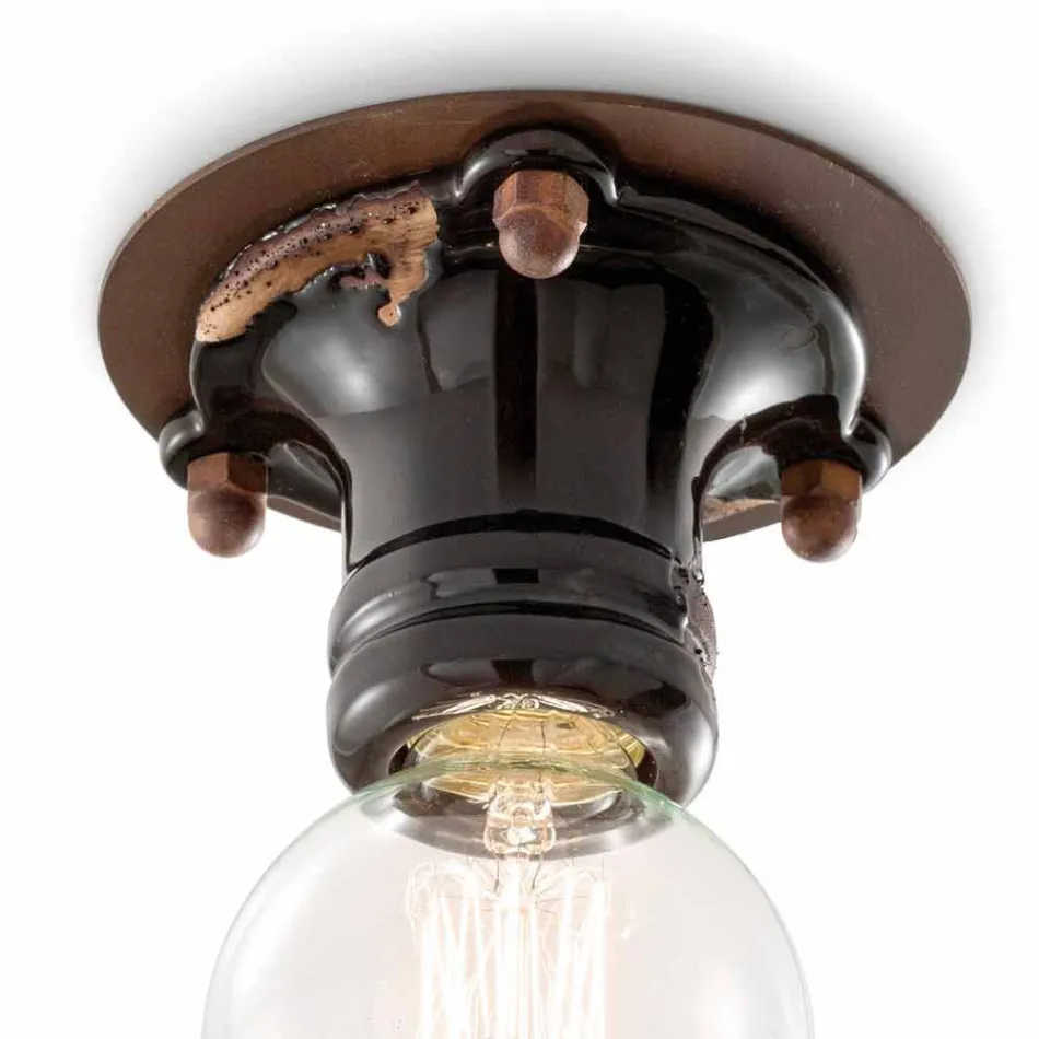 Design-Deckenstrahler retro Keramik und Metall Cloe Ferroluce Viadurini