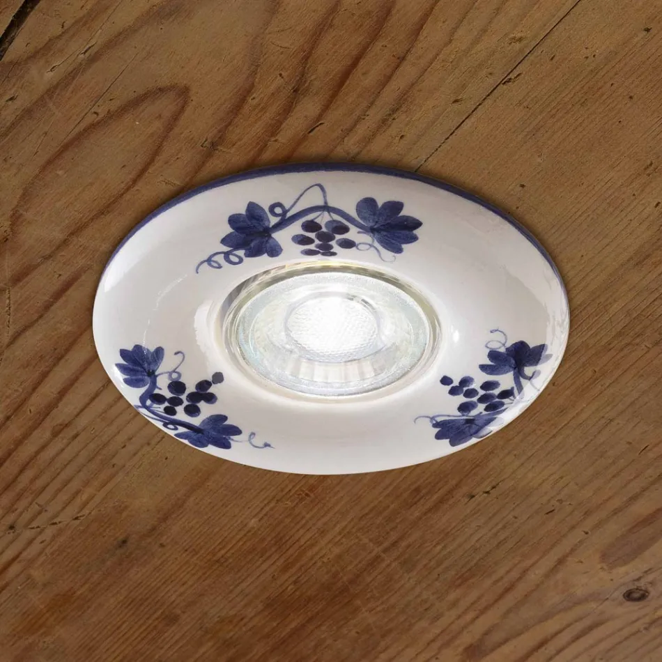 Einbaustrahler handdekoriert aus Keramik von Ferroluce Pescara Viadurini