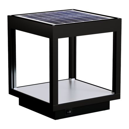 Tragbarer Solar-LED-Strahler in Weiß, Schwarz oder Corten-Aluminium - Bettina Viadurini