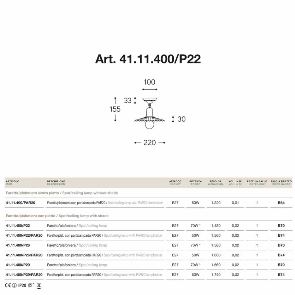 Deckeneinbauleuchte in Messing antik owl Viadurini