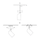 Verstellbare Deckenleuchte aus weißem Aluminium, 4 Stück - Lazzaro Viadurini