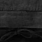 Quadratischer Kissenbezug aus schwarzem, schwerem Leinen und Spitzen, hergestellt in Italien – Matero Viadurini