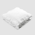 Quadratischer Kissenbezug aus schwerem weißem Leinen und Schnürsenkel Made in Italy - Matero