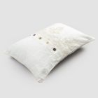 Rechteckiger Kissenbezug mit eleganter Spitze im weißen Leinendesign für das Bett – Gioiano Viadurini