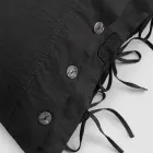 Rechteckiger Bettkissenbezug aus weißem oder schwarzem Leinen mit Knöpfen und Schnürsenkeln – Agora Viadurini