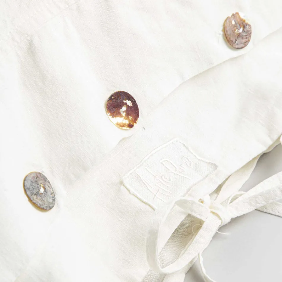 Rechteckiger Bettkissenbezug aus weißem oder schwarzem Leinen mit Knöpfen und Schnürsenkeln – Agora Viadurini