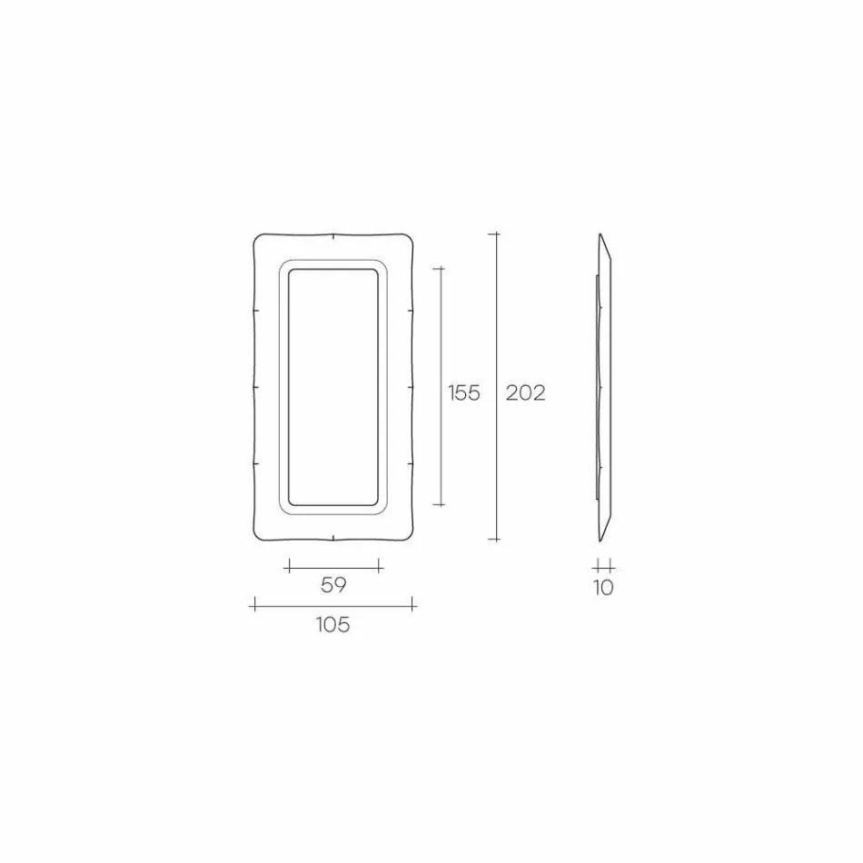 Fiam Italia Dorian Boden- / Wandspiegel 202x105cm made in Italy Viadurini