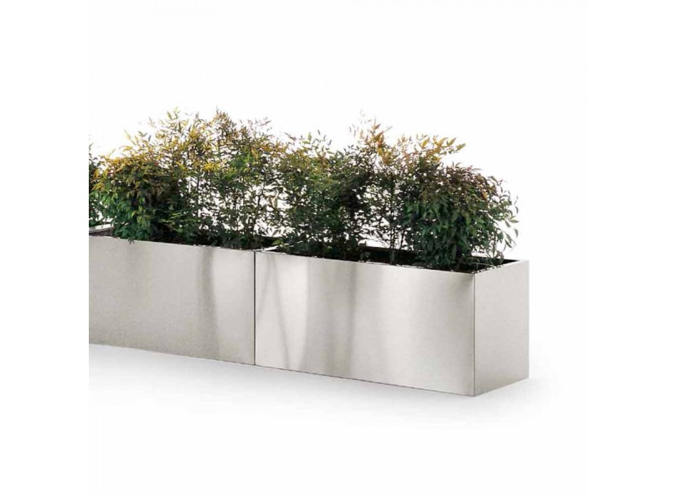 Gartenpflanzgefäß mit rundem / rechteckigem Design aus Stahl Made in Italy - Philly Viadurini