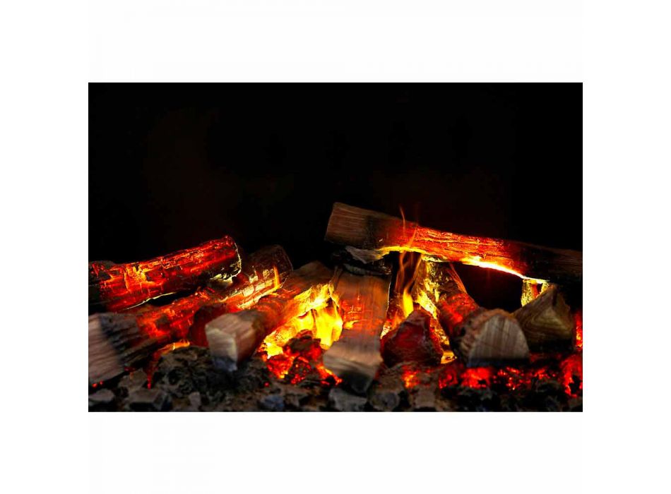 Elektrische Kaminfeurer mit Flamme und Raucheffekt Newport Viadurini