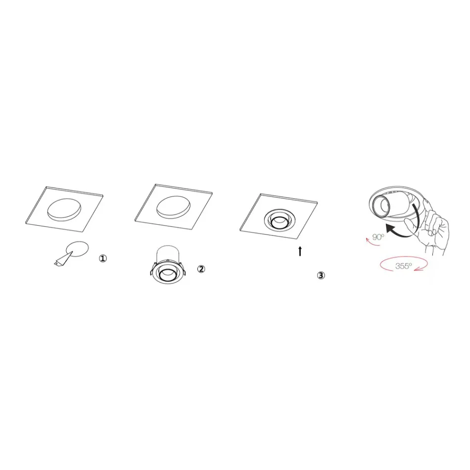 Fotoprojektor Verstellbare LED-Deckenleuchte aus Aluminium 4 Stück - Etruskisch Viadurini