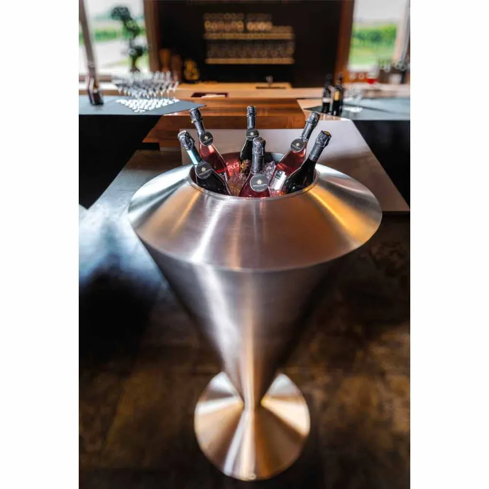 Moderner Boden Frappeuse in Stahl Satin Finish Made in Italy - Astana Viadurini