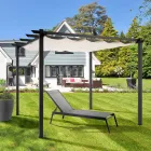 Pavillon aus epoxidpulverlackiertem Aluminium und Gleittuch – Manger Viadurini