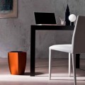 Design-Abfalleimer aus regeneriertem Poligiono-Leder, hergestellt in Italien
