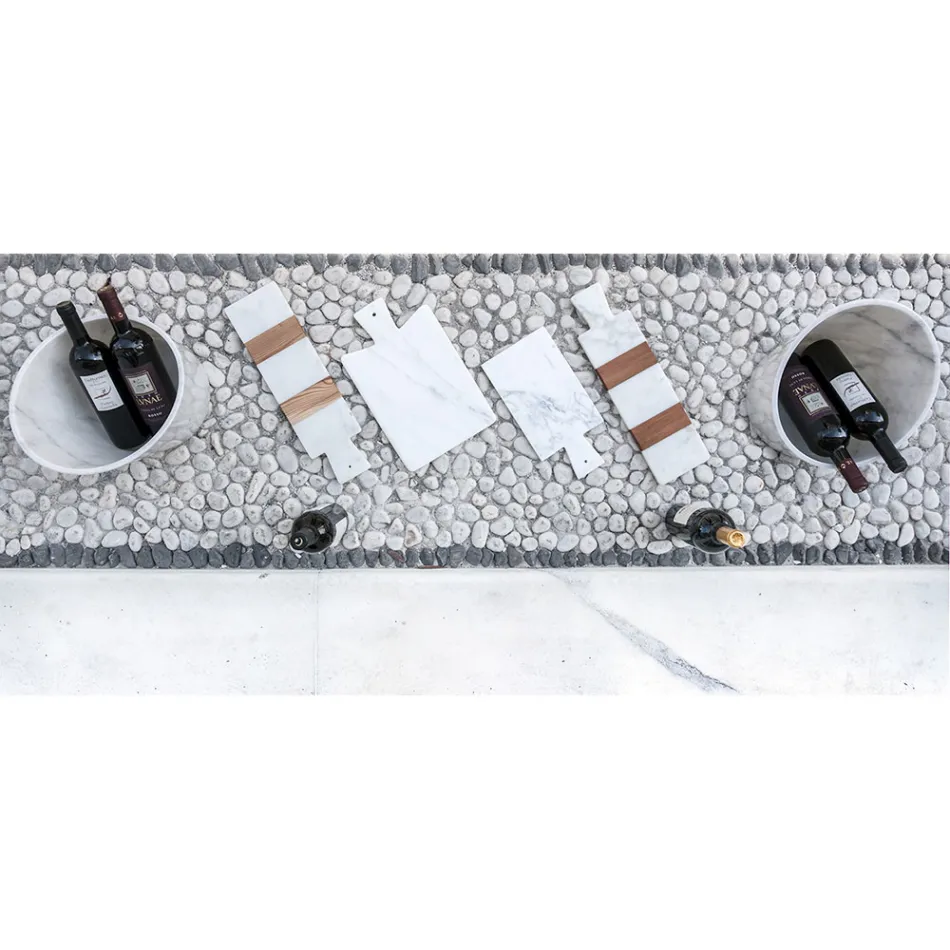 Wein- oder Champagner-Glacette aus weißem Carrara-Marmor Made in Italy - Ciotti Viadurini