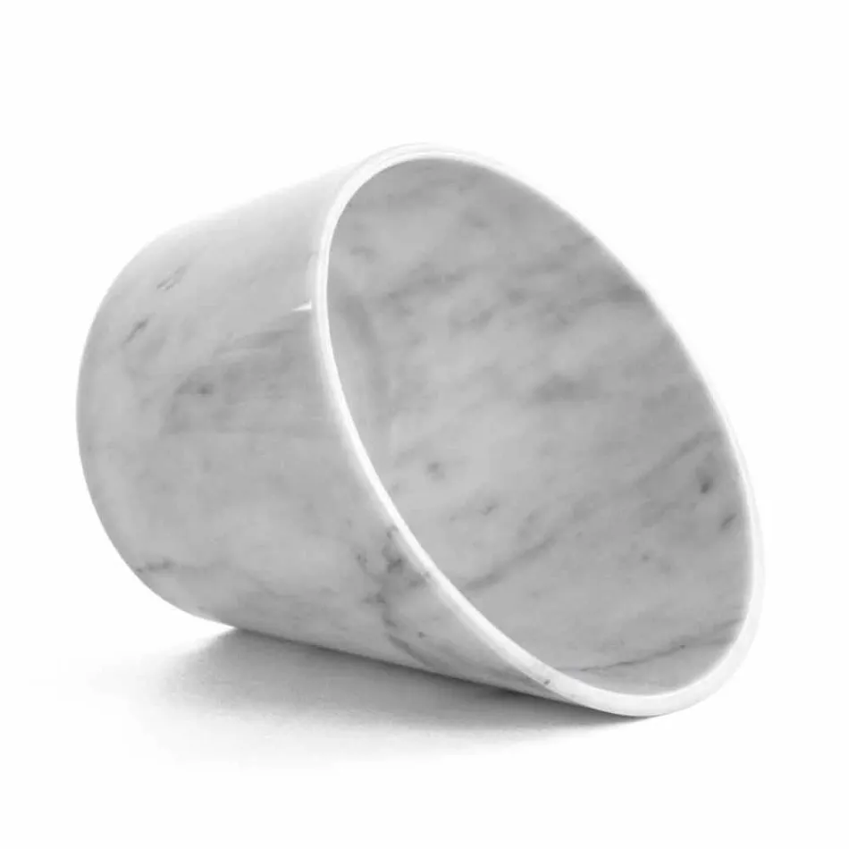 Wein- oder Champagner-Glacette aus weißem Carrara-Marmor Made in Italy - Ciotti Viadurini