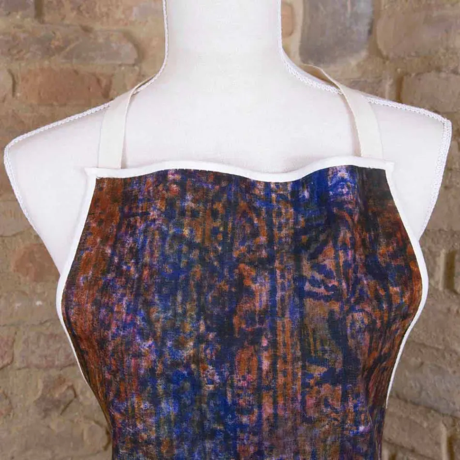 Handgemachte Schürze Handgemachter Druck Einzelstück in Baumwolle - Marken Viadurini