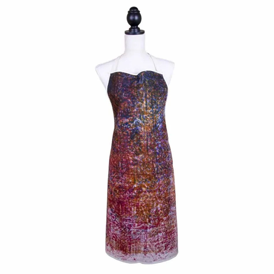 Italienische handgefertigte Schürze aus Baumwolle mit manuellem Kunstdruck - Marken Viadurini