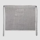 Anthrazitgraue Küchenschürze aus Leinen, niedriges Modell mit Tasche – Flick Viadurini