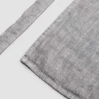 Anthrazitgraue Küchenschürze aus Leinen, niedriges Modell mit Tasche – Flick Viadurini