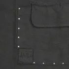 Schwarze Küchenschürze aus Leinen mit Kristallen, niedriges Modell mit Tasche – Click Viadurini