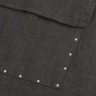 Schwarze Küchenschürze aus Leinen mit Kristallen, niedriges Modell mit Tasche – Click Viadurini