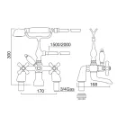 Klassische Badewannenrandgruppe mit Handbrause aus Messing Made in Italy - Ercolina Viadurini