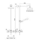 Klassische Duplex-Brausegruppe aus Messing mit Duschkopf 3 Größen - Ercolina Viadurini