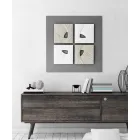 Dekorative Wandinstallation in modernem Design in Weiß und Grau - Bossy Viadurini