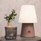 Wiederaufladbare LED-Lampe aus farbigem Kunststoff für drinnen oder draußen - Fungostar Viadurini