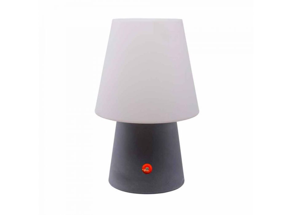 Wiederaufladbare LED-Lampe aus farbigem Kunststoff für drinnen oder draußen - Fungostar Viadurini