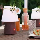 Wiederaufladbare LED-Lampe aus farbigem Kunststoff für drinnen oder draußen - Fungostar Viadurini