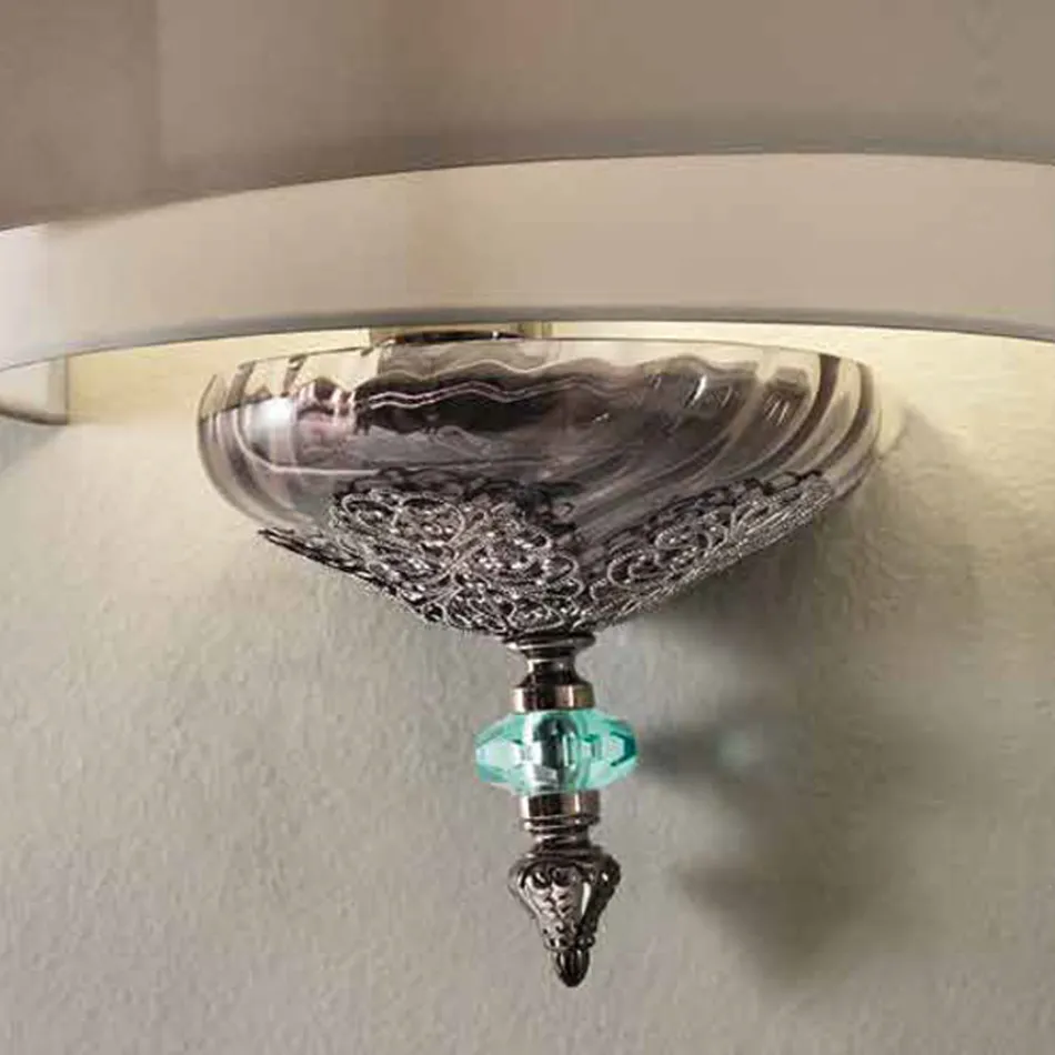 Klassische italienische Glaswandlampe mit Lampenschirm - Magrena Viadurini
