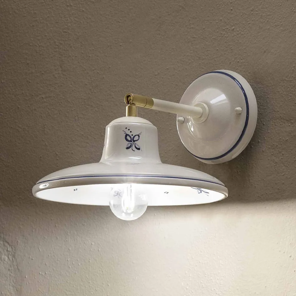 Handbemalte Vintage Wandlampe aus Keramik - Como Viadurini