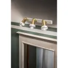 Lineare Wandleuchte 3 Strahler aus Messing und handgefertigter Keramik - Savona Viadurini