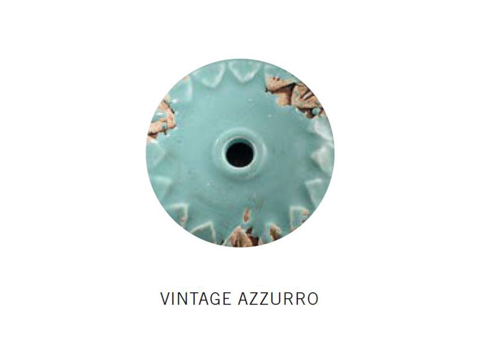 Handgefertigte Halbmond-Wandlampe aus Eisen und Keramik - Vintage Viadurini