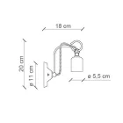 Industrielle handwerkliche Wandlampe aus Eisen und Keramik - Vintage Viadurini