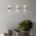 Design-Außenwandleuchte aus weißem oder schwarzem Aluminium - Leopida Viadurini